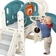 preview thumbnail 10 of 15, Climbing Crawling Playhouse Freestanding Arch Tunnel With Slide Ring Toss Basketball Hoop Toy Storage Organizer