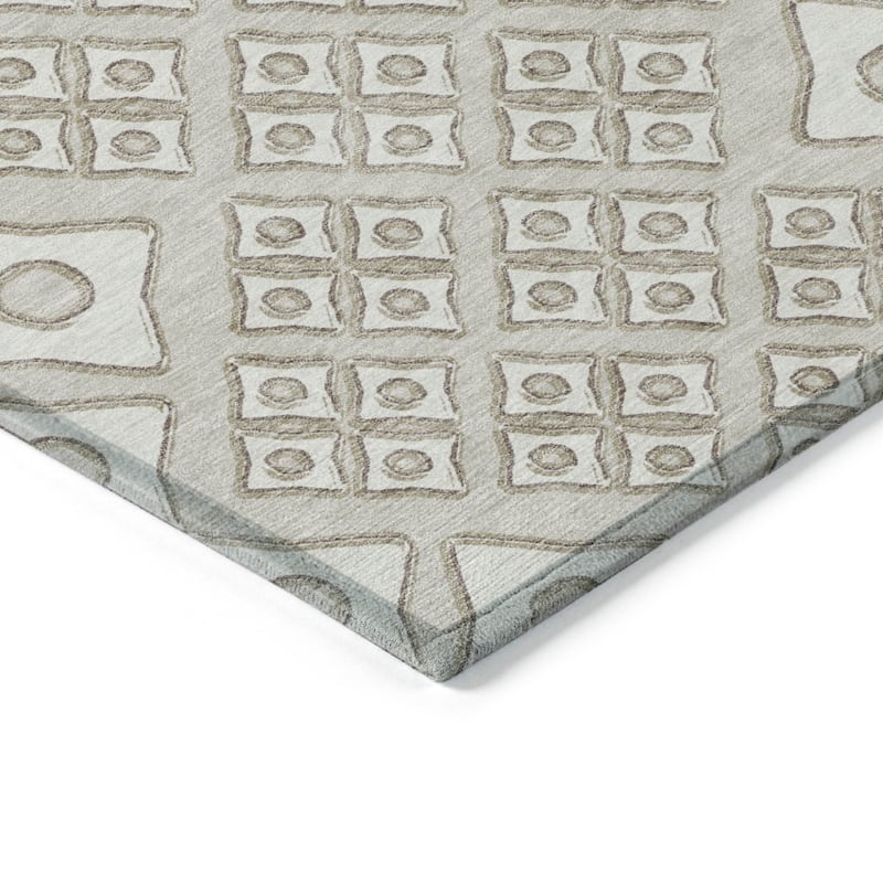 HomeRoots Geometric Transitional Rectangle Outdoor Rug
