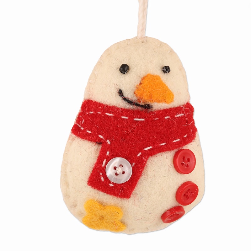 Novica Handmade Snowman Party Wool Felt Ornaments (Set Of 6)