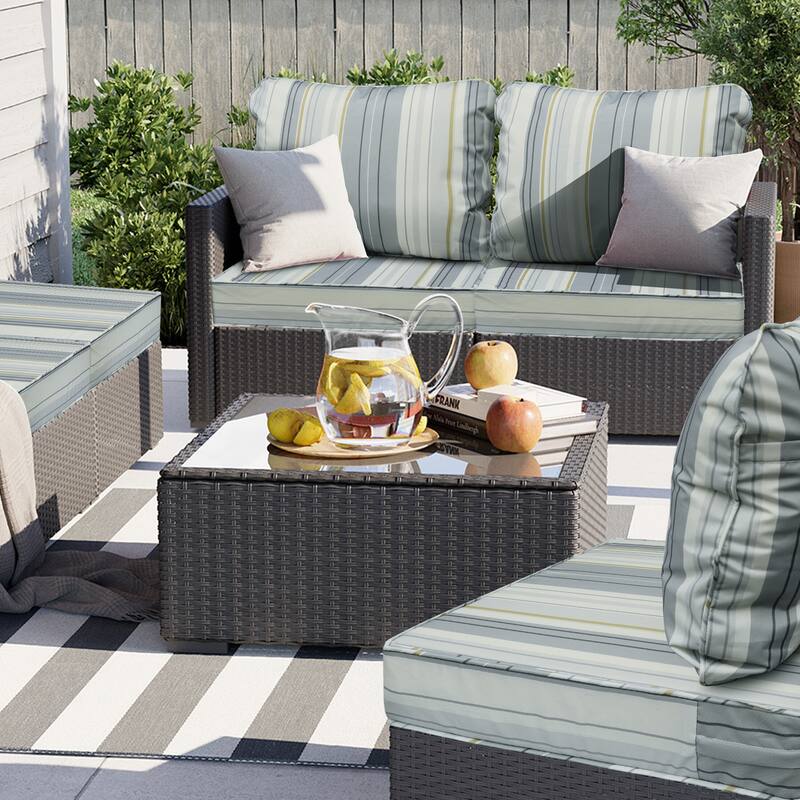 Waterproof Outdoor Deep Seat Cushion Set for Patio Furniture and Chairs