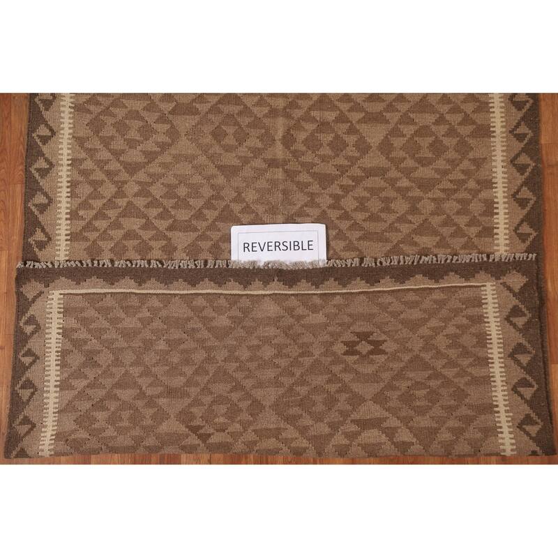 Kilim Oriental Area Rug Hand-woven Bedroom Wool Carpet - 4'11" x 6'7"