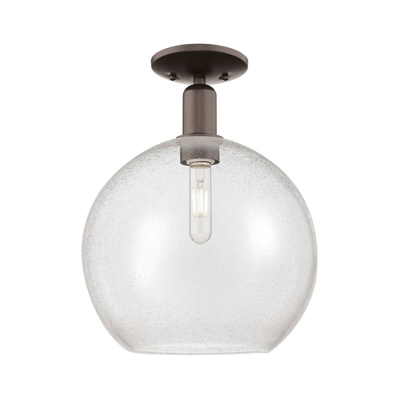Innovations Lighting Endless Possibilities Arcadia - Athens - 1 Light 12" Semi-Flush Mount - Oil Rubbed Bronze/Seedy