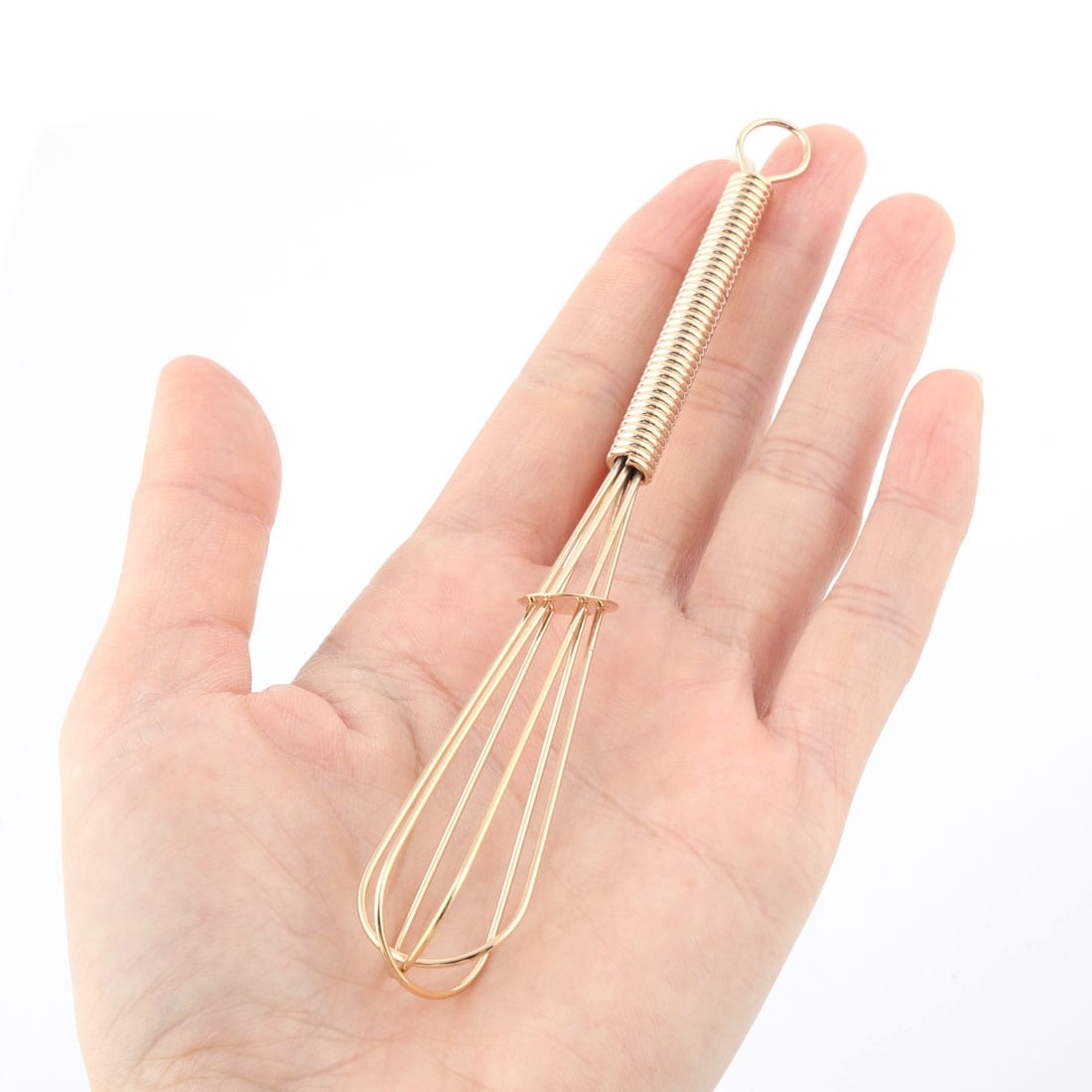 Stainless Steel Spring Loaded Handhold Egg Butter Beater 13cm