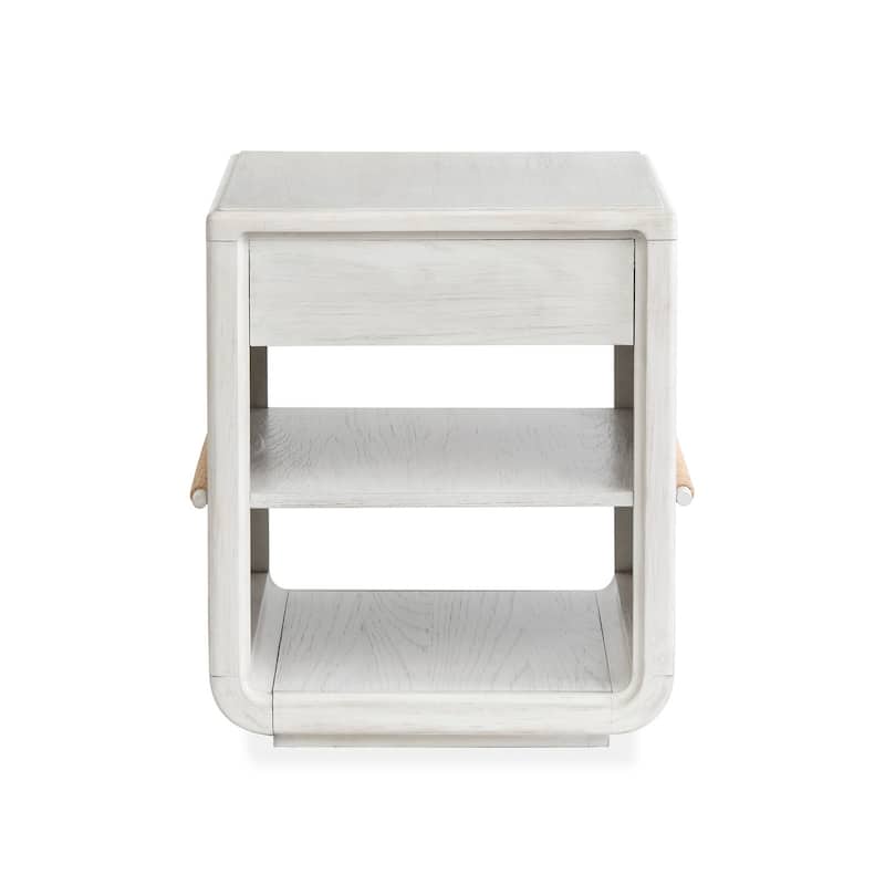 Magnussen Home Sunset Cove Moonlight Pearl Chairside End Table - 22''W x 26''D x 26''H