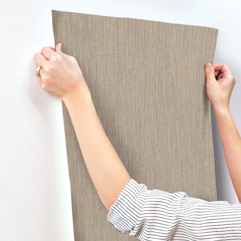 York Wallcoverings Washed Ramie Oyster Wallpaper