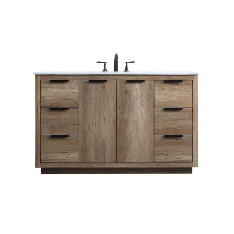Elegant Lighting VF19454 Blake 54" Free Standing Single Basin Vanity - Natural Oak