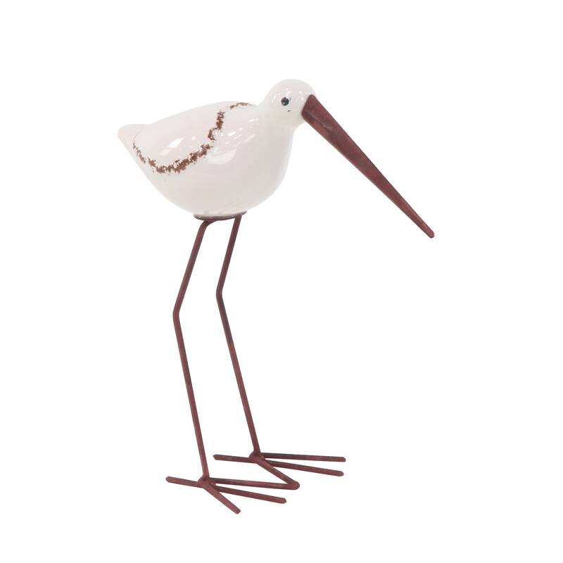 White Ceramic Bird Decorative Sculpture (Set of 3)