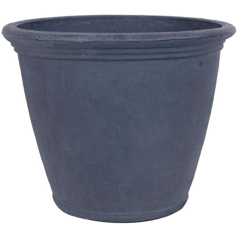 Sunnydaze Anjelica Outdoor Flower Pot Planter - Slate Finish - 24-Inch