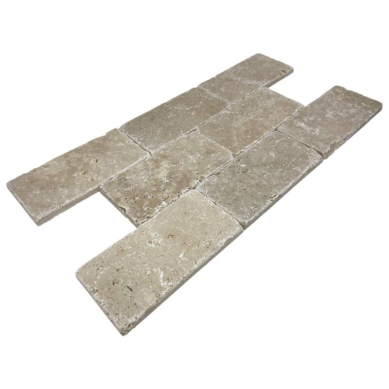 Ivory Travertine 3" x 6" Tumbled Tile