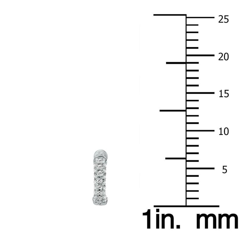 Marquee 1/3 Carat TW Small Diamond Huggie Hoop Earrings in 10K White Gold