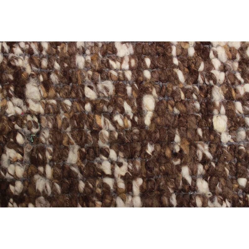 ECARPETGALLERY Braid weave Sienna Dark Brown Wool Rug - 4'11 x 7'6