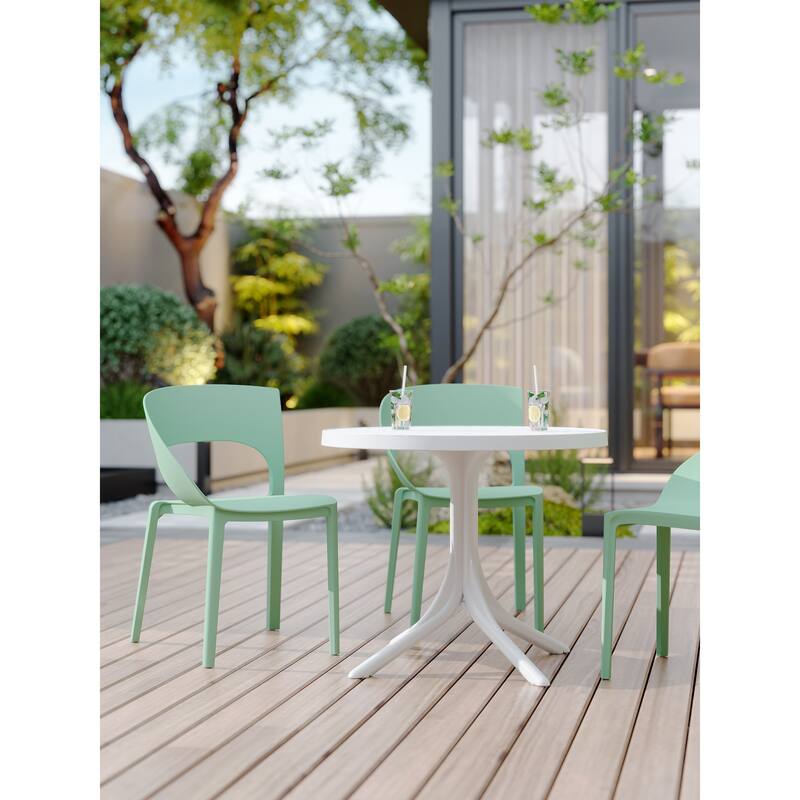 Single-Side Chair - One-Piece Design for Indoor & Outdoor Use,suitable for gardens, terraces (Set of 4)