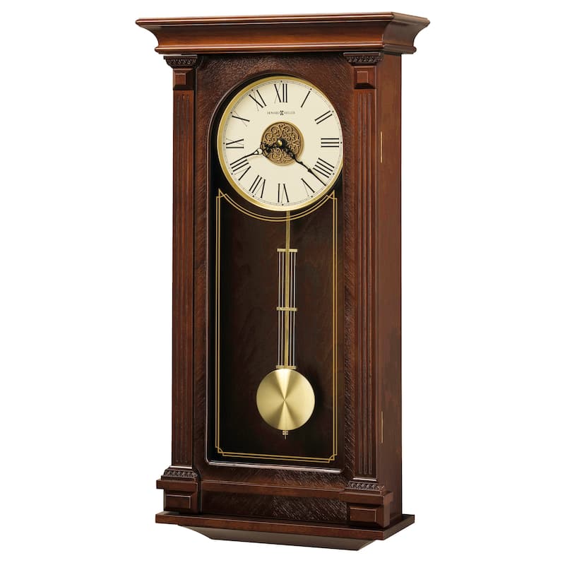 Howard Miller Brown Wood Grandfather-clock Style Chiming Wall Clock