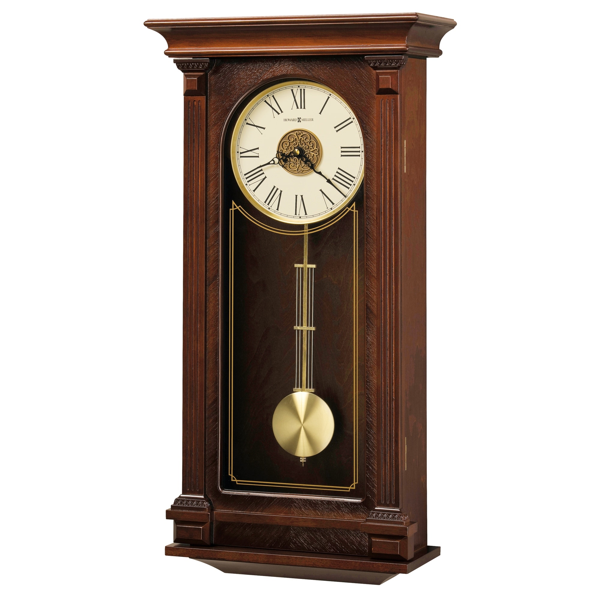 Howard Miller Brown Wood Grandfather-clock Style Chiming Wall Clock