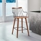 preview thumbnail 1 of 5, Micah 26" Walnut Wood and Black Metal Farmhouse Counter Stool with Arms Counter Height