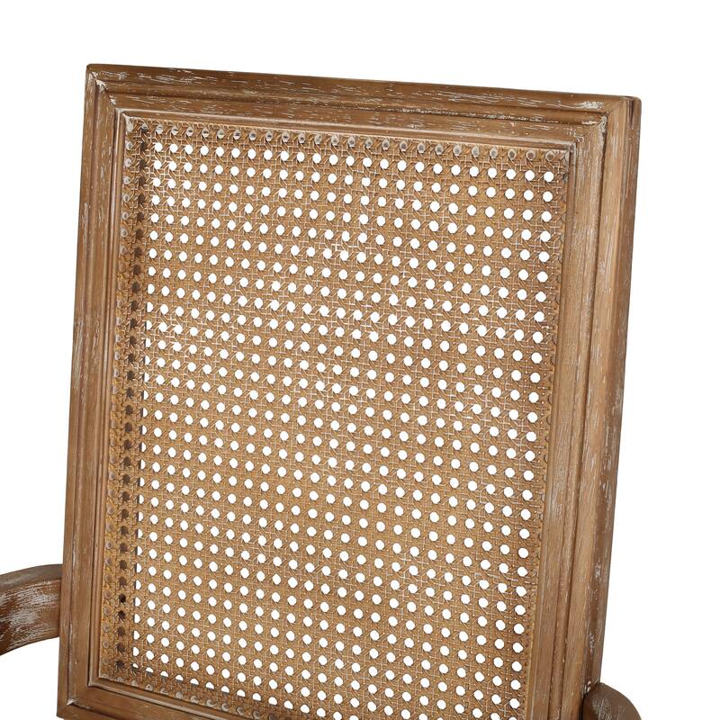 Anele Rubberwood Cane Dining Chair (Set of 2) by GDFStudio - 23.75" L x 23.75" W x 39.75" H
