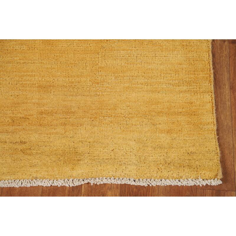 Yellow Gabbeh Modern Accent Rug Handmade Wool Carpet - 2'8" x 3'11"