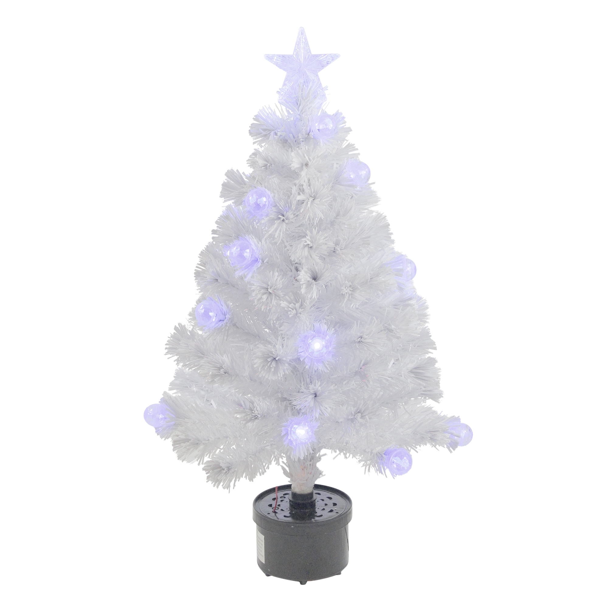 Pre-Lit White Fiber Optic Artificial Christmas Tree - 3' - White Lights - 3 Foot