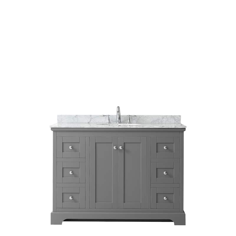 Avery 48-inch Single Vanity, Marble Top, Oval Sink, No Mirror