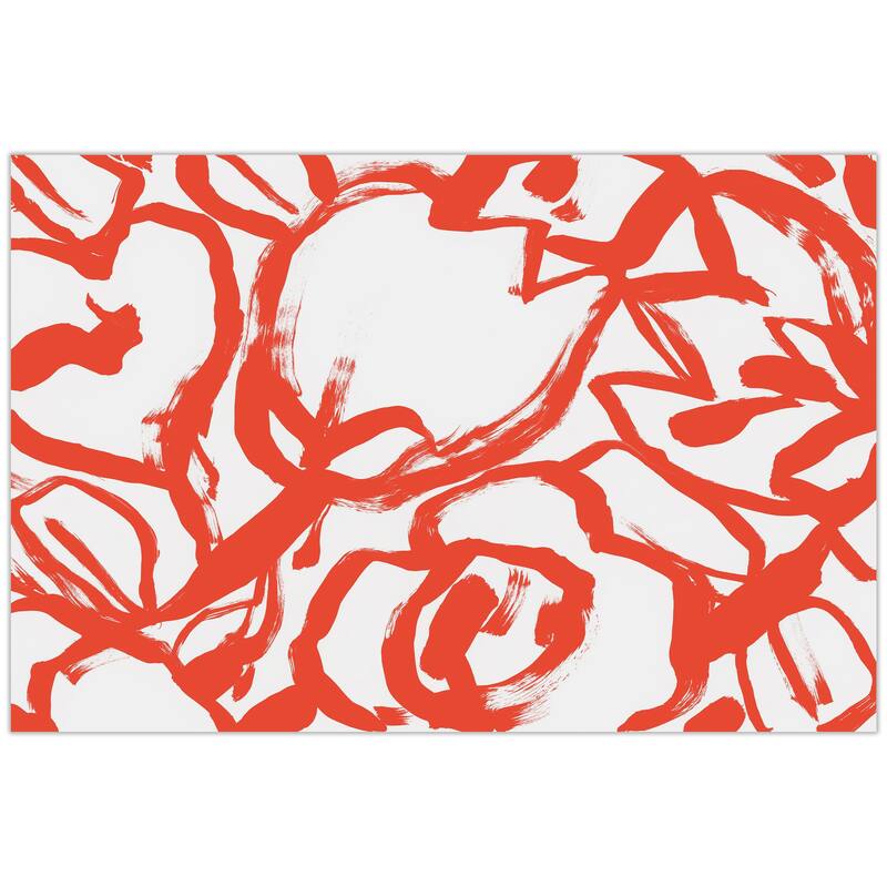 Empire Art Direct Scarlet Blooms I Floral Printed Tempered Glass Wall Art