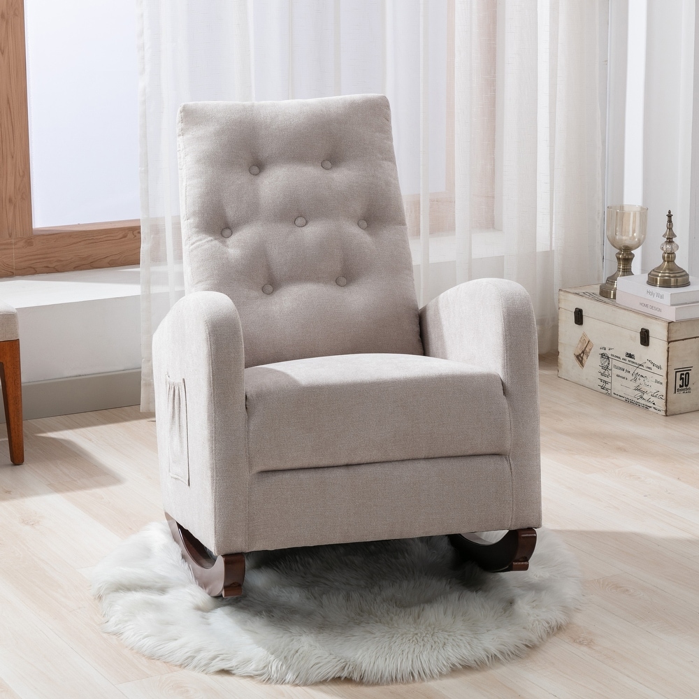 Tan rocking sale chair nursery