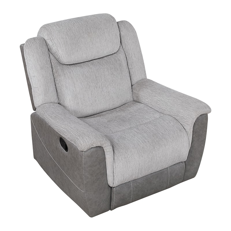 Nadalia 40" Chenille and Microfiber Manual Recliner - Tab Pull Motion