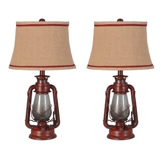 Metal and Glass Table Lamp (Set of 2) - Bed Bath & Beyond - 29211638
