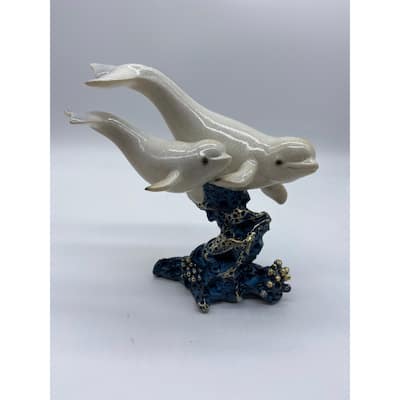 Two Beluga Whales on Coral