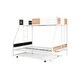 preview thumbnail 21 of 23, Modern Heavy-duty Sturdy Metal Twin over Full Bunk Bed with Trundle Bed, Safety Guardrail and Wooden Decoration