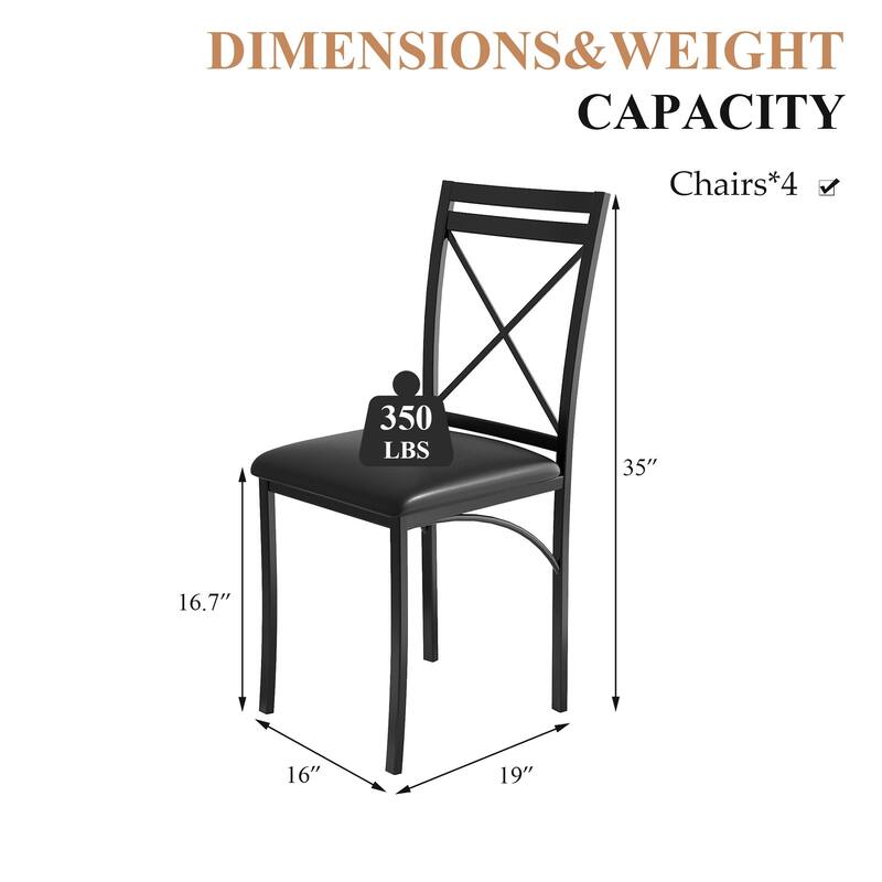 VECELO Dining Chairs Set of 4/8, Beige/Black Folding Chairs with Steel Frame