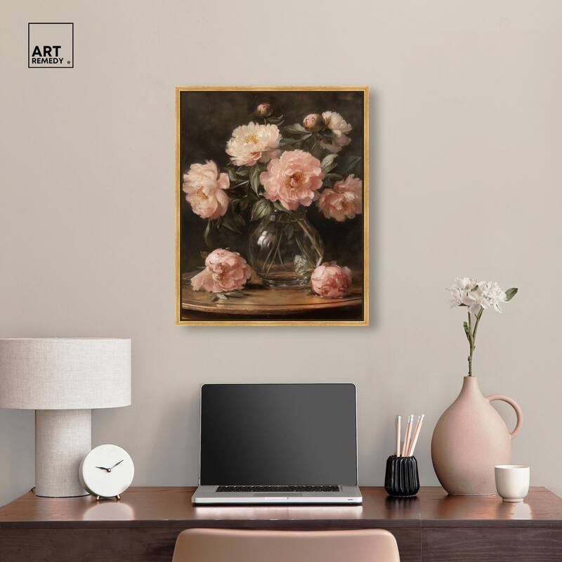 Vintage Velvet Vase Canvas by Art Remedy