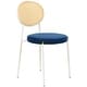 preview thumbnail 26 of 78, Leisuremod Euston Modern Dining Chair Upholstered Velvet or Leather Seat Wicker Back Accent Chair for Home Living Room & Kitchen Navy Blue
