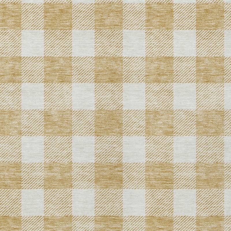 HomeRoots Plaid Transitional Rectangle Outdoor Rug