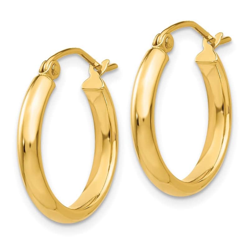 Curata 14k Yellow Gold Polished 18mm Classic Hoop Earrings