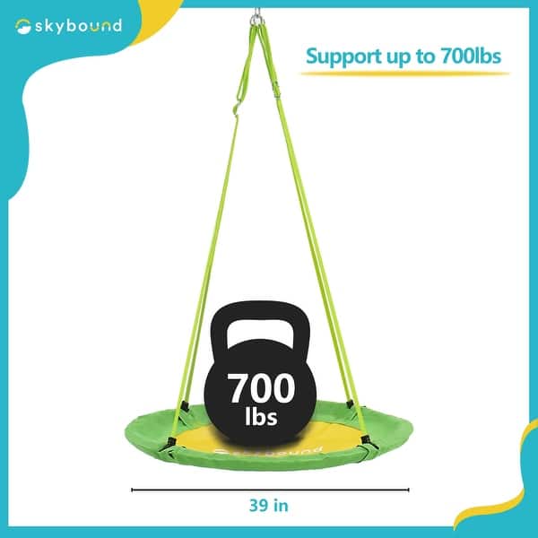SkyBound 39" Saucer Tree Swing for Kids, Flying Swing Seat with Net for Children Support Up to 700lbs