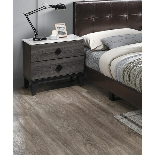 Dark grey wood shop nightstand