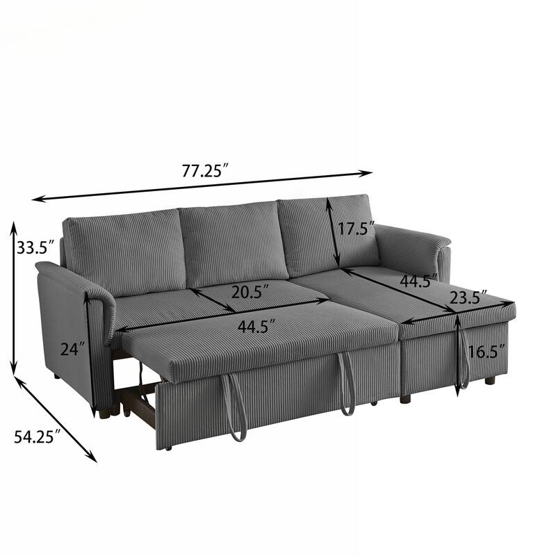 Versatile Convertible Sectional Sofa with Storage and Adjustable Backrest for Ultimate Comfort
