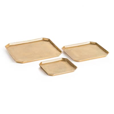 Dezi Rectangular Serving Trays, Set Of 3