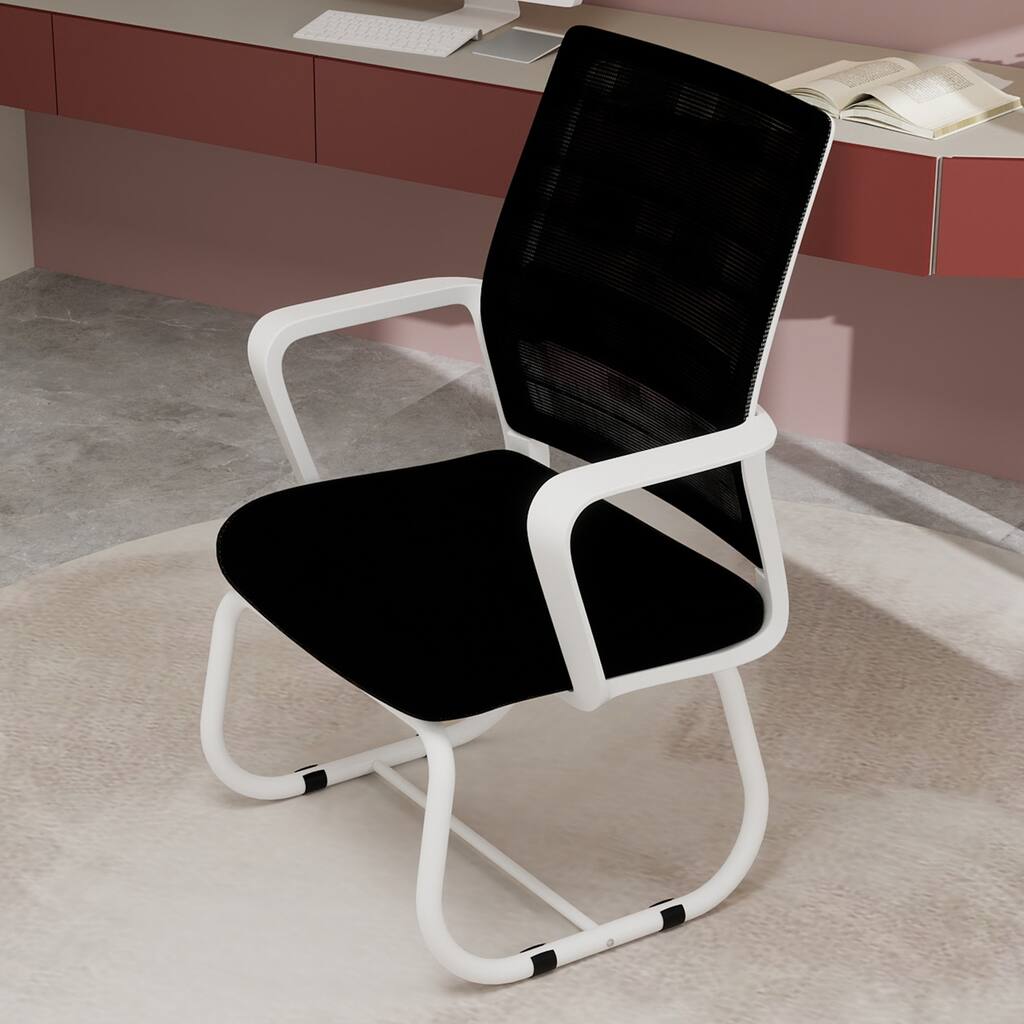 Modern Minimalist Office Chair, Mesh Backrest Lounge Chair with Arched Frame, for Living Room and Bedroom