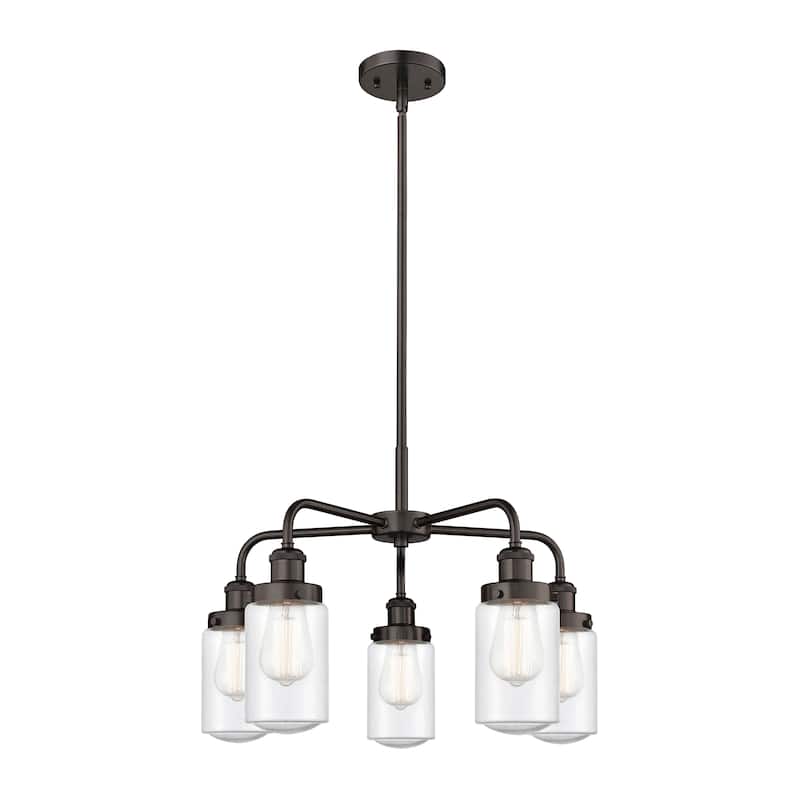 Innovations Lighting Dover - 5 Light 23" Stem Hung Chandelier - Oil Rubbed Bronze/Seedy