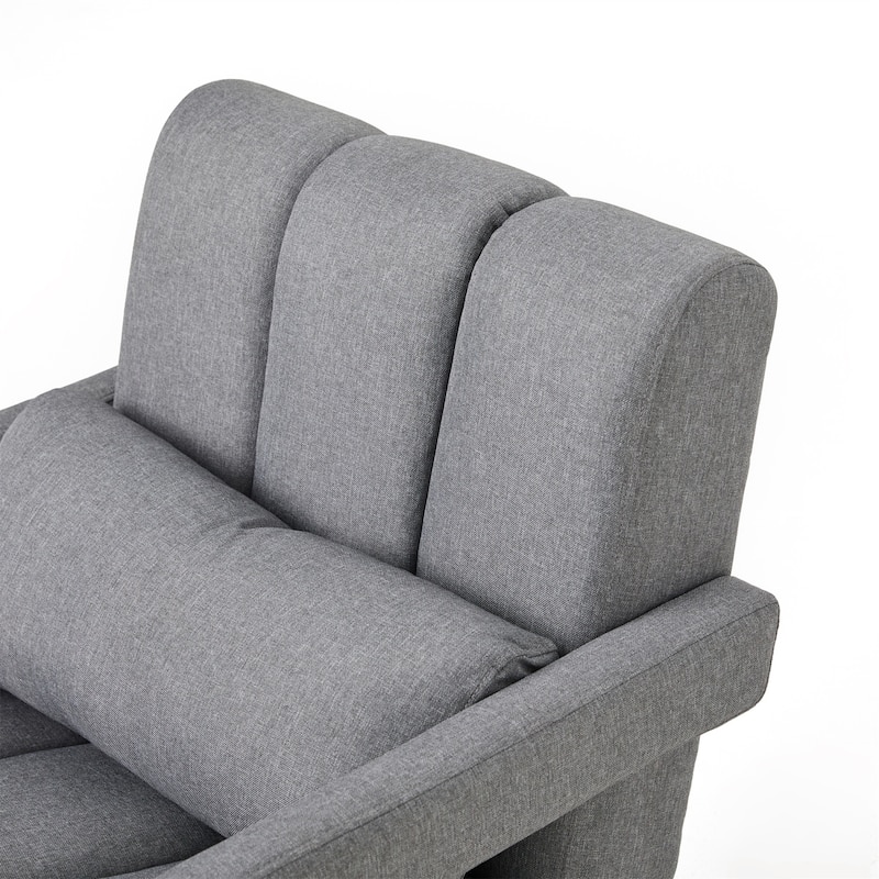 Modern Linen Upholstered Accent Chair with 1 Pillow, Set of 1