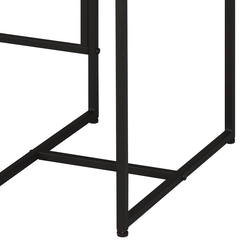 Elegant Rustic Oak Writing Desk with Four Storage Drawers, USB Charging Port & Sleek Black Metal Sled Base for Home or Office