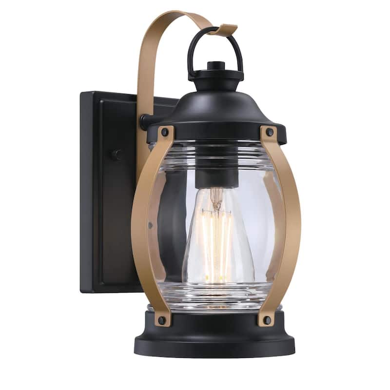 Westinghouse Lighting Canyon Outdoor Fixture - Wall Fixture - Matte Black and Heirloom Brass