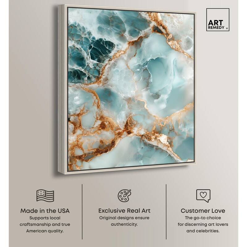 Teal Marble Majesty Canvas by Art Remedy