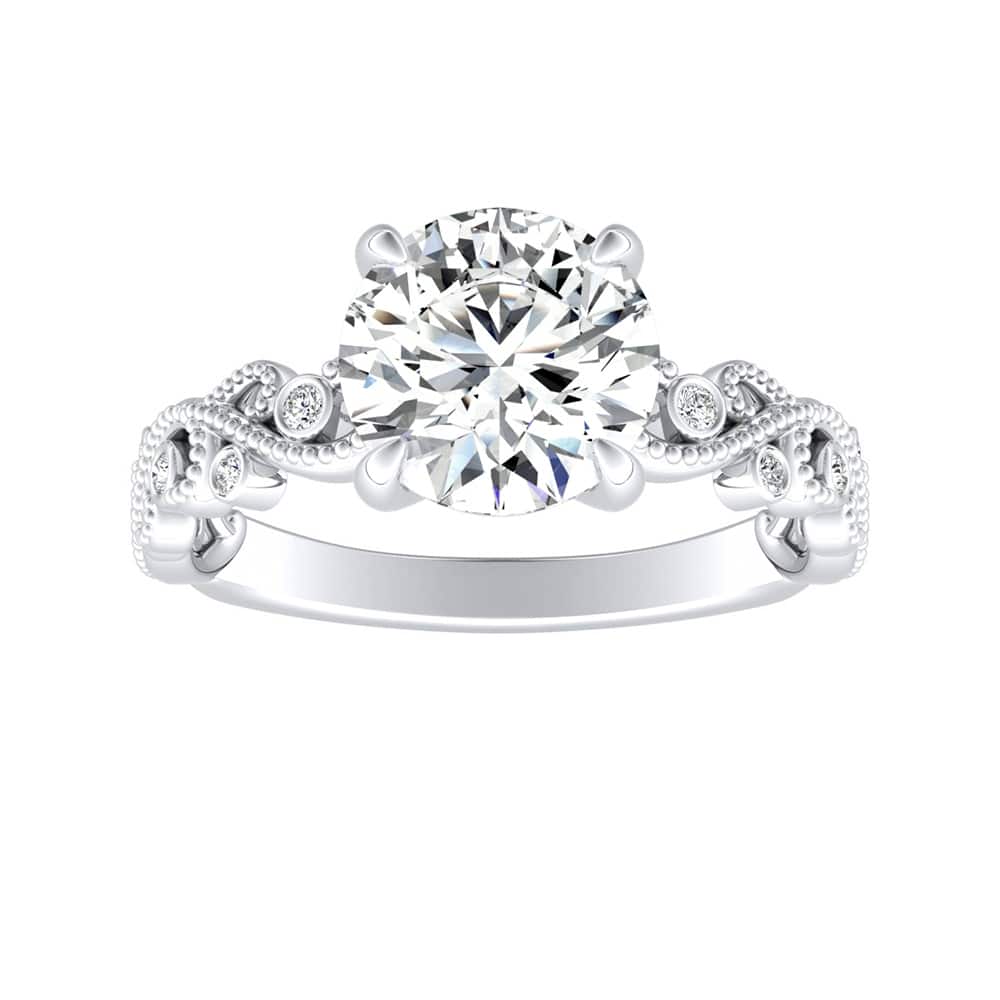 Auriya 14k Gold 2ct TW Vintage Moissanite and Diamond Engagement Ring 1/10cttw