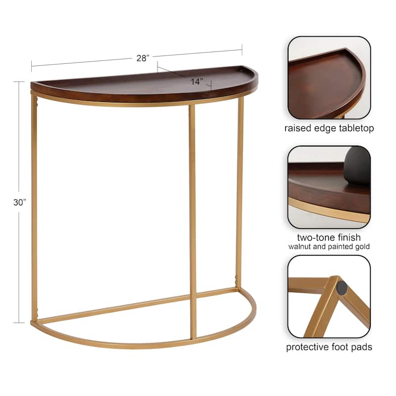 Kate and Laurel Dorrah Half-Circle Console Table