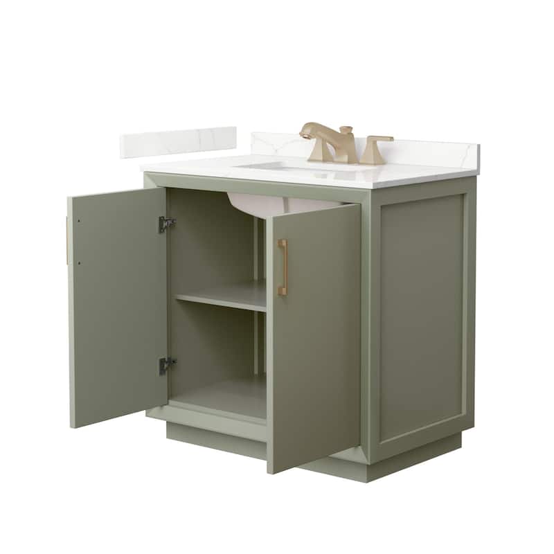 Wyndham Collection WCF414136S-QTZ-US3MXX Strada 36" Free Standing
