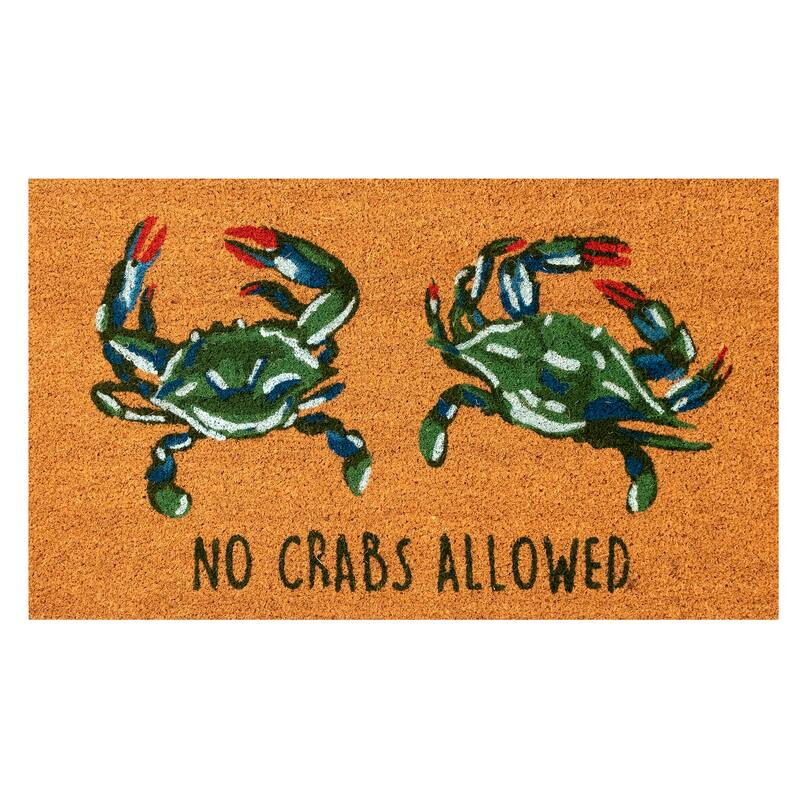 Liora Manne Natura No Crabs Allowed Outdoor Mat Natural 18"X30"