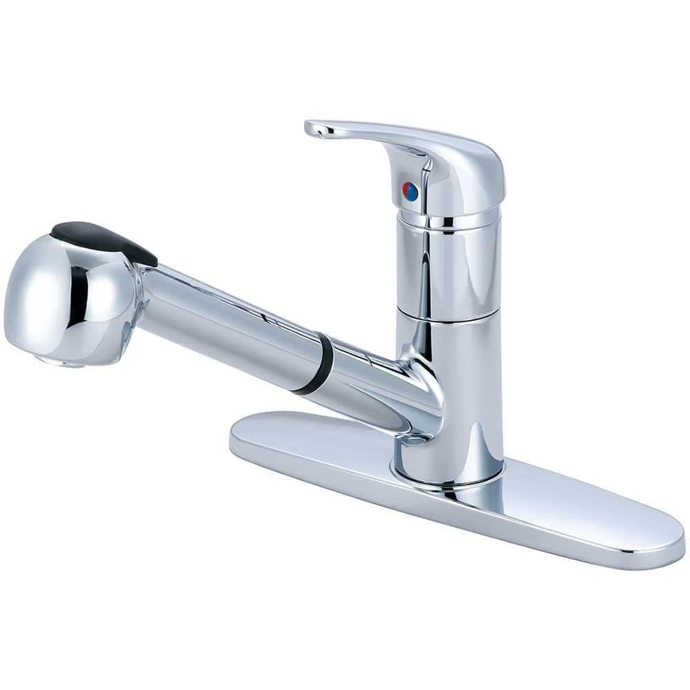 Olympia Faucets Elite 1.8 GPM Widespread Kitchen Faucet with Pull-Out