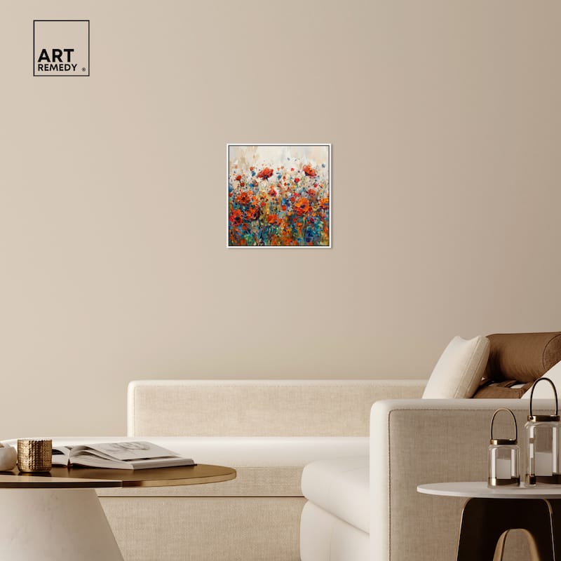 Art Remedy Beautiful Garden Bloom Framed Impressionism 1 Piece Canvas Wall Art /Monet And Van Gogh Inspired Art